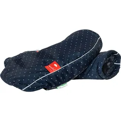 Wobs Handwärmer Polkadots Marine navyblau|WEISS ADULTE