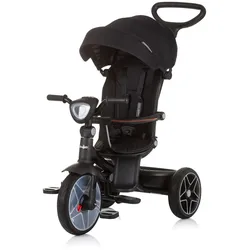 Chipolino Dreirad, Tricycle Derby 2 in 1 Musik, Licht, Korb, Schiebegriff, Gurt schwarz