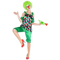 dressforfun Clown-Kostüm Frauenkostüm Clown Auguste grün S - S