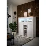 HBZ Barschrank Romance (1-St) im Landhausstil, Highboard mit Bar weiß