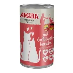Amora Cat Fleisch Pur 400g 6 x 400g Gefluegelherzen