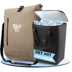3 in 1 Fahrradtasche Rucksack 20L + Kühltasche 15L "Spar-Bundle" - Sandbeige - Bundle
