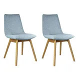 Andas Esszimmerstuhl "Ramon", hellblau lukka 72, eiche natur, B:45cm H:91cm T:57cm, Massivholz, Polyester, Sperrholz, Stühle, Esszimmerstuhl, mit Massivholzbeinen, verschiedene Stoffe