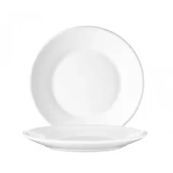 12x Arcoroc Suppenuntertasse 15,5 cm Form Restaurant uni weiß