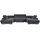 m-punkt Eckcouch Cord U-Form mit Bettkasten 5-Sitzer Grau