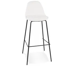 Barhocker Gepolsterter Sitz 75 cm Metall Textil | Barstuhl mit Loopback Stoff Weicher Sitzkomfort | Modern Elegant | Kadima Design