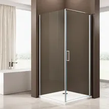 Bernstein Duschabtrennung EX416S-Kombi 6mm ESG-Sicherheitsglas Nano, Drehtür Dusche mit Hebe-Senk-Mechanismus, Maße Duschkabine:90x90cm, Duschtasse:Ohne Dus...