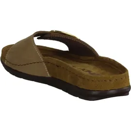 ROHDE Damen Pantolette Leder Klettverschluss Memoryfußbett Rodigo-D 5875, Größe:41 EU, Farbe:Beige - 41