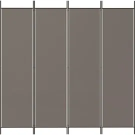 vidaXL 4-tlg. Paravent Anthrazit 698x180 cm Stoff