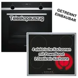 Siemens Backofen Schnellaufheizung + Glaskeramikkochfeld Restwärmeanzeige autark 60 cm