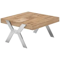 MCA Furniture Couchtisch BURGAS, Zerreiche massiv geölt - Metallgestell