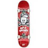 Mob Skateboard Skull Micro 6.5 Complete - Komplettboard 26.81 x 6.5 Zoll - Holzboard aus 7 Schichten Ahornholz - fertig montiert - Einsteiger Skateboard für Kinder - Rip It Kaputt - Rot