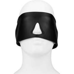 Blickdichte Leder-Maske mit Schnürung, schwarz