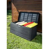 Mojawo XL Auflagenbox Sitzbank 2 Personen Kunststoff Anthrazit 340L