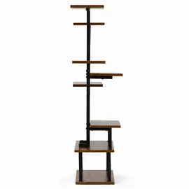 Lemodo Pflanzenregal mit 8 Ablagen 122 x 30 cm Braun