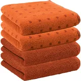 Erwin Müller Handtuch Handtuch "Sigmaringen" 4er-Pack, Frottier, Walk-Frottier Uni orange