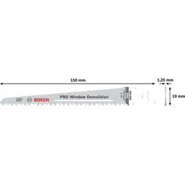 Bosch Säbelsägeblatt S 611 DF, Heavy for Wood and Metal, 100er-Pack