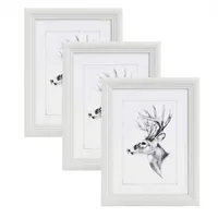 Woltu Bilderrahmen Artos Stil Weiß 10x15 cm 3er Set