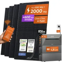 solarway All In One Balkonkraftwerk 2000 W / 800 W inkl. 4,8 kWh Anker Solix 2 Pro Speicher