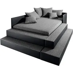 Polsterbett MAINTAL, grau (grau, schwarz), H:72cm L:246cm, Betten, Spielwiese oder Schlafplatz