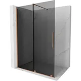 Mexen Velar Faltwand Walk-in 140 x 200 cm, grafit 8 mm, gebürstetes Kupfer - 871-140-000-43-65