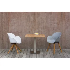 Niehoff Bistro Edelstahl - 120 x 81 cm Teak geölt