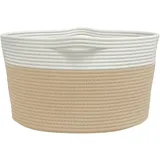 vidaXL Aufbewahrungskorb Beige und Weiß Ø40 x 25 cm Baumwolle
