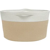 vidaXL Aufbewahrungskorb Beige und Weiß Ø40 x 25 cm Baumwolle