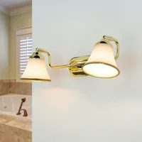 Licht-Erlebnisse Wandleuchte Metall Glas in Gold für Bad Badezimmer