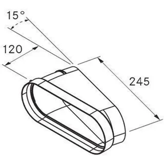Bora EFBH15/1 Bogen 15° flach horizontal inkl. Dichtungsmaterial (1Stk.)