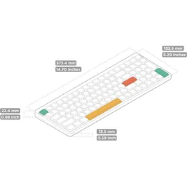 nuphy Air96 V2 Mechanische Tastatur Kabellos mit niedrigem Profil,100 Tasten RGB Hot-Swap Tastatur unterstützt 2.4GHz Wireless/Bluetooth/USB-C für PC/Laptop/Windows/Mac-Grey Gateron Brown Switch