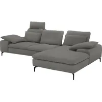 W.Schillig Ecksofa »valentinoo«, (Set), inklusive Hocker, mit Sitztiefenverstellung, Breite 299 cm grau