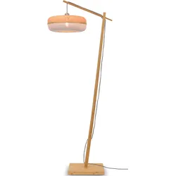 Stehlampe GOOD & MOJO "Palawan" Lampen Gr. Ø 40cm H: 176cm, beige (natur) Bogenlampe Stehlampe