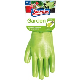 Spontex Garden, Gartenhandschuhe für feuchte Gartenarbeiten, verstellbares Bündchen - 1 Paar, Gr. M, Grün