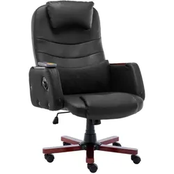 vidaXL Massage-Bürostuhl Schwarz Kunstleder