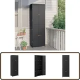 Vidaxl - Gartenschrank Schwarz 59x40x180 cm Poly Rattan - Gartenschrank - Outdoor Möbel - Stauraumspeicher - Wetterfest - Holzoptik