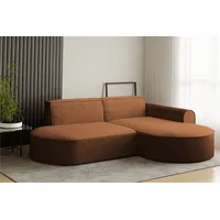 Fun Möbel Ecksofa Designersofa BONDY in Stoff Neve Ziegelbraun