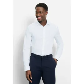 Olymp Businesshemd OLYMP "OLYMP No. Six, super slim, Kent", Herren, Gr. 42, Normaler Arm, weiß, 97% Baumwolle, 3% Elastolefin, Hemden
