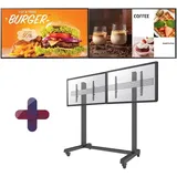 Samsung Menuboard 3x Smart Signage Display 139 cm 55 Zoll + Neomounts NMPRO-WMB3 dreifach Wandhalterung