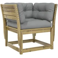 vidaXL Gartensofa mit Armlehnen und Kissen Kiefernholz Imprägniert