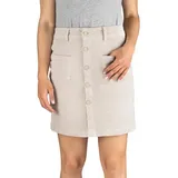 denimfy Cordrock Damen Midi Herbst Cord Stretch DFAlina A-Linie Midirock Knielang Taschen Knöpfe Rock Skirt, Größe:M, Farben:Light Sand (60200) - M