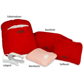 Unold 86023 Wärmi Elektrische Wärmflasche Premium Set Rot