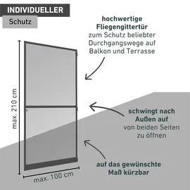 WINDHAGER Insektenschutz Tür 100 x 210 cm Grau
