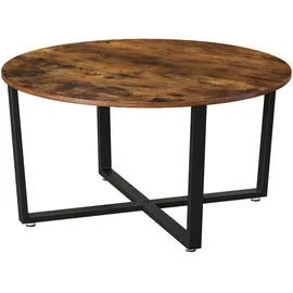 VASAGLE Runder Couchtisch Braun Holz 88 x 47 cm