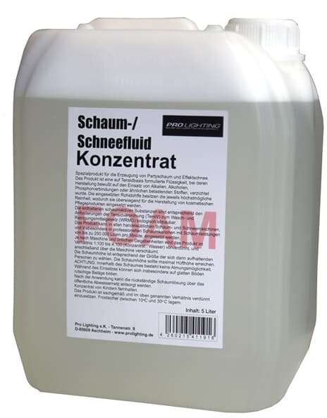 Pro Lighting Schaum-/ Schneefluid FOAM Konzentrat 5L, Made in Germany ergibt 125LITER