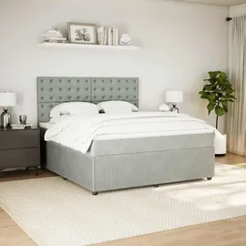 vidaXL Boxspringbett 180 x 200 cm Hellgrau