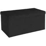 Intirilife Faltbare Sitzbank 76x38x38 cm in PIANO SCHWARZ - Sitzwürfel mit Stauraum und Deckel aus Stoff mit Mulden - mind. 14 Tage Rückgaberecht -