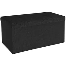Intirilife Faltbare Sitzbank 76x38x38 cm in PIANO SCHWARZ - Sitzwürfel mit Stauraum und Deckel aus Stoff mit Mulden - mind. 14 Tage Rückgaberecht -