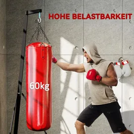 sportnow Boxsackständer höhenverstellbar freistehend klappbar bis 60 kg Stahl Schwarz