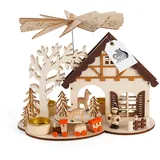 HGD CP08-21616 Weihnachtsdekoration, Holz, Braun/Weiß, groß